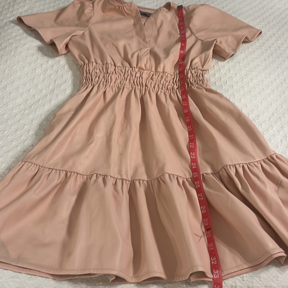 Anthropologie The Somerset Mini Dress faux leather edition blush pink XS - Picture 11 of 13